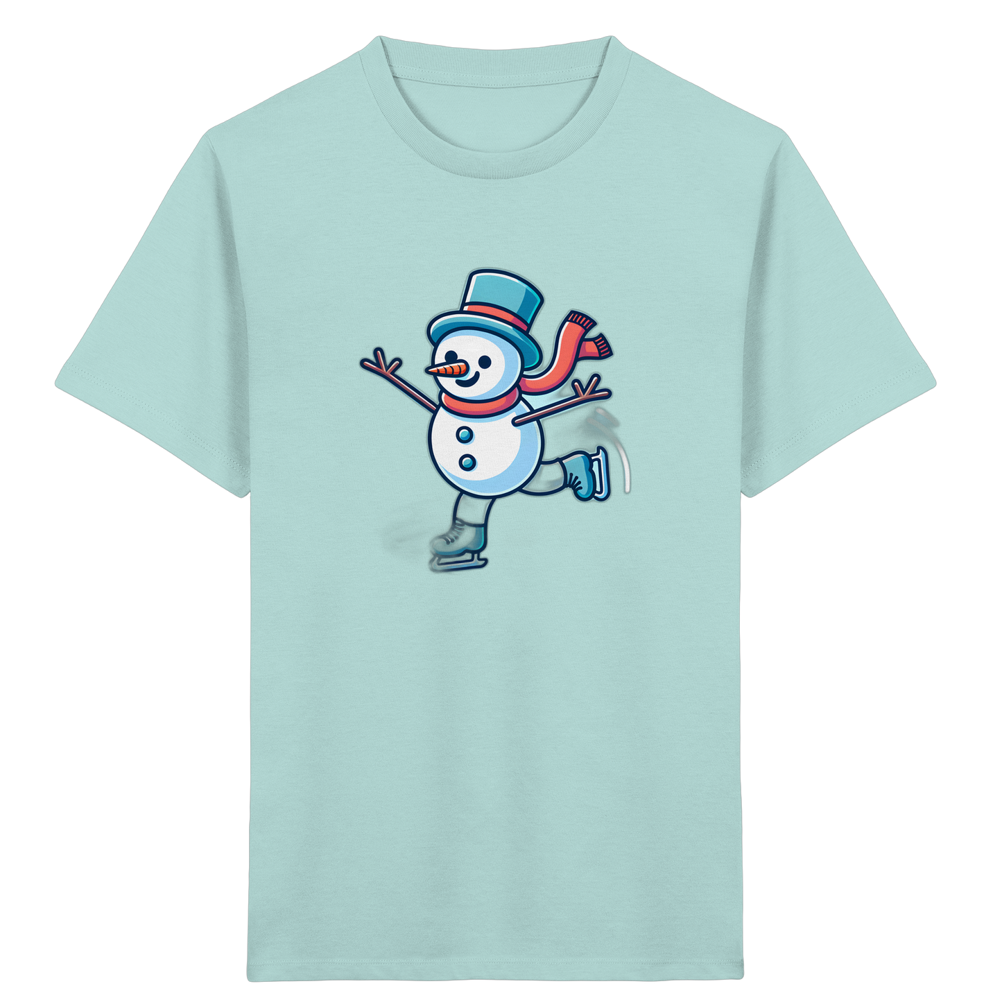 Schlittschuh laufender Schneemann: Winter Spaß Shirt