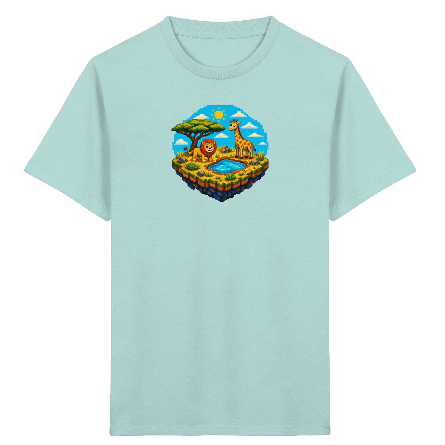 Verspieltes Pixel Safari T-Shirt Kinder - Kinder Bio T-Shirt