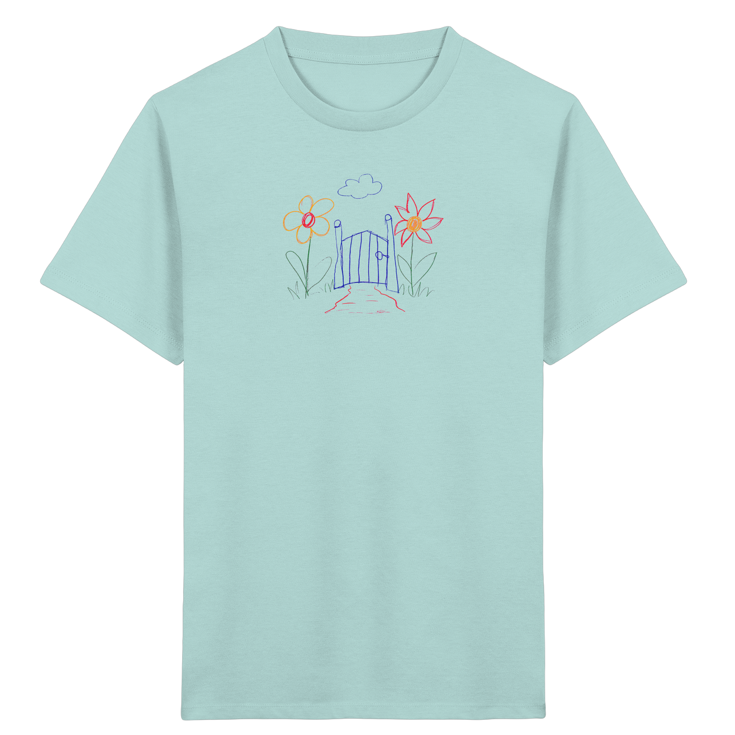 Verspieltes Kinder T-Shirt Garten Motiv - Kinder Bio T-Shirt