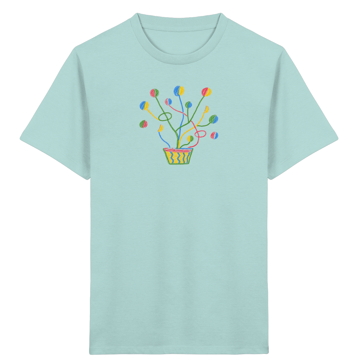 Bunte Fantasie Pflanze - Kinder Bio T-Shirt