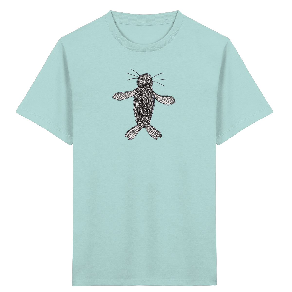 Robbe von oben gezeichnet - Kinder Bio T-Shirt
