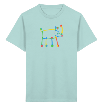 Buntes Farbpunkt Nashorn Shirt - Kinder Bio T-Shirt