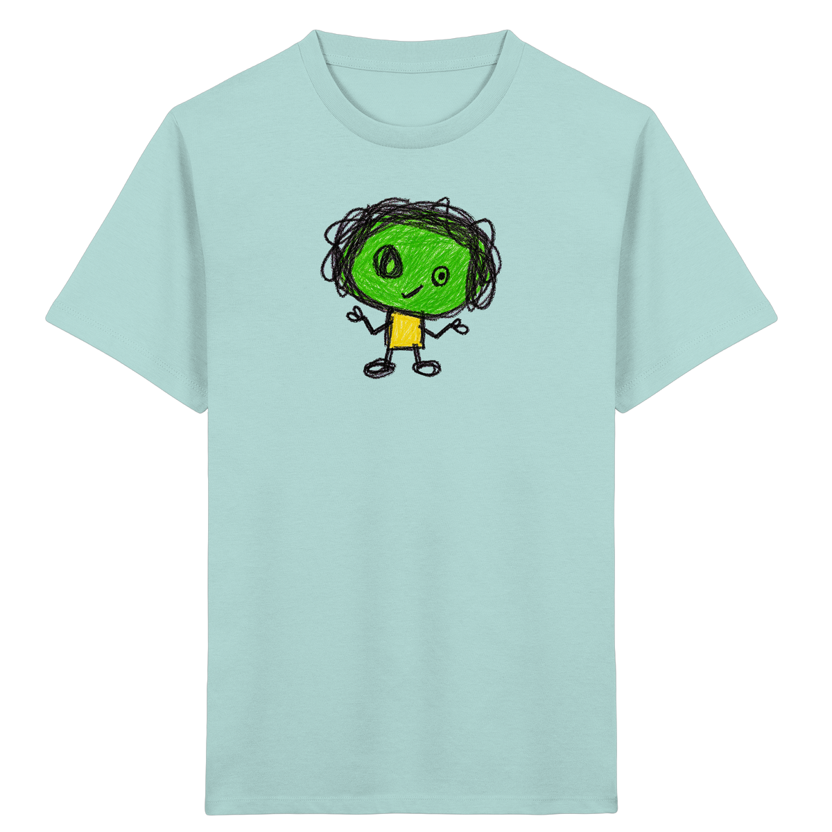 Kritzelkopf mit Zopfkranz - Kinder Bio T-Shirt