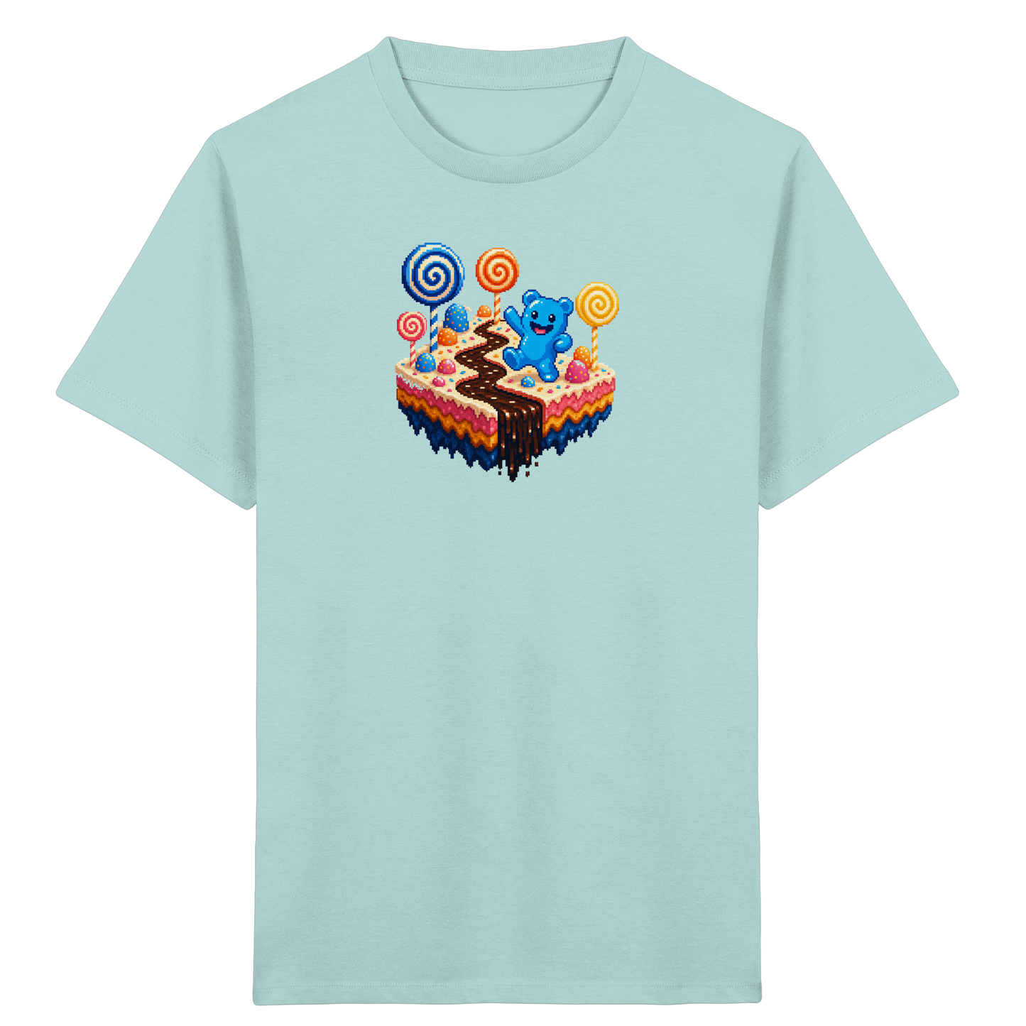 Pixel Gummibärchen auf süßer Insel - Kinder Bio T-Shirt
