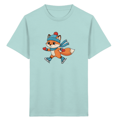 Fuchs auf Schlittschuhen – Kinder Bio-T-Shirt