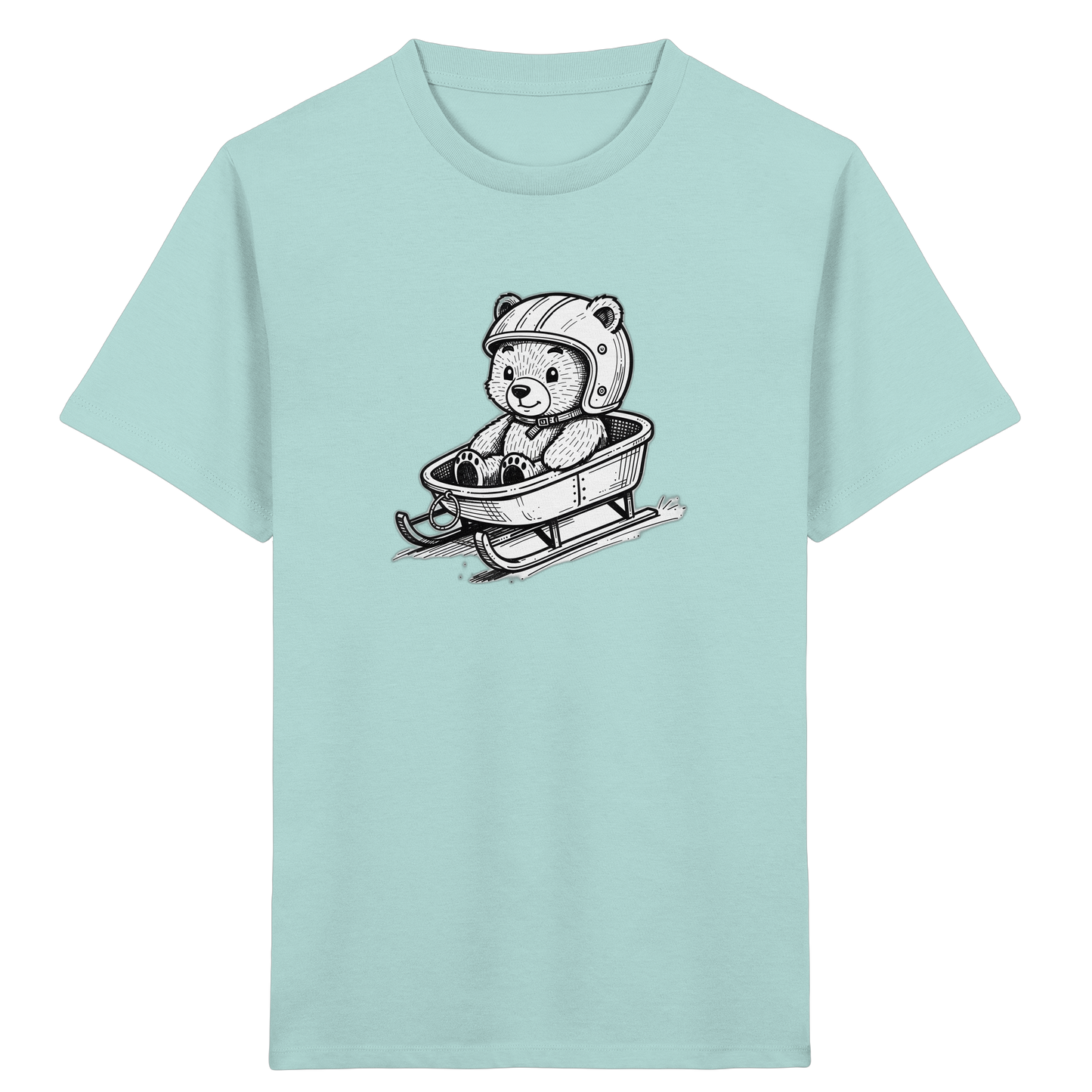 Teddybär im Schlitten: Abenteuerlust pur! - Kinder Bio T-Shirt