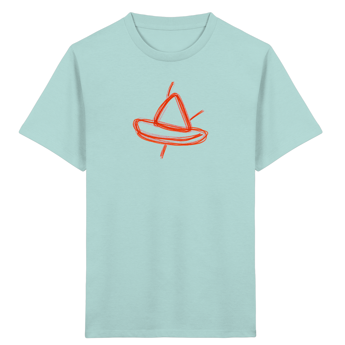 Orange Schleifenboot Kinderkritzel - Kinder Bio T-Shirt