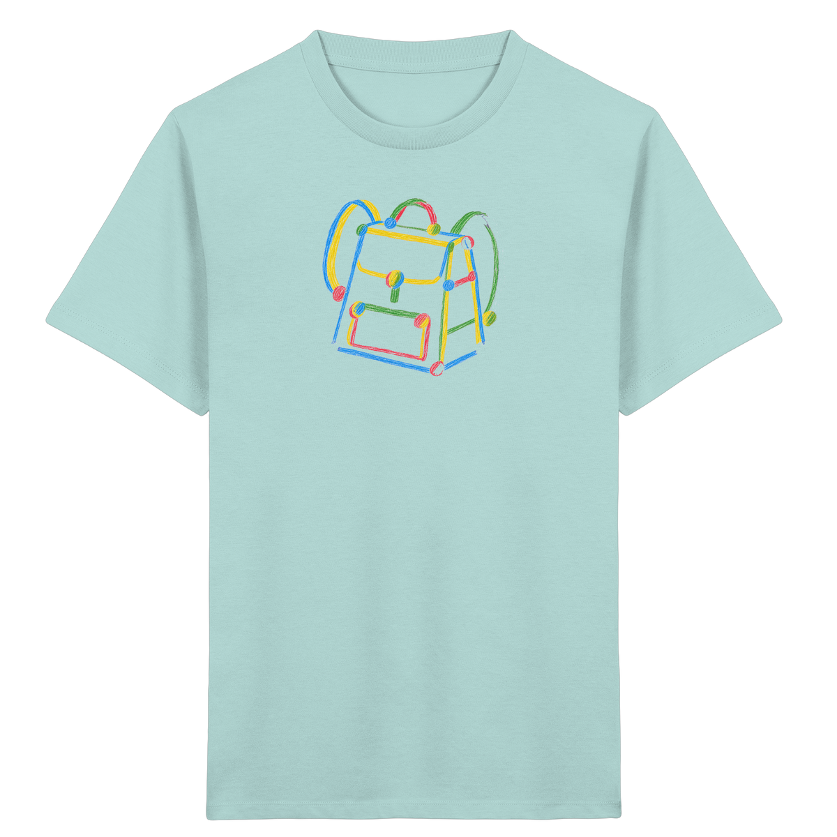 Bunter Kritzel Rucksack - Kinder Bio T-Shirt