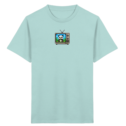 Pixel Panda Fernsehen: Retro Kinder T-Shirt - Kinder Bio T-Shirt