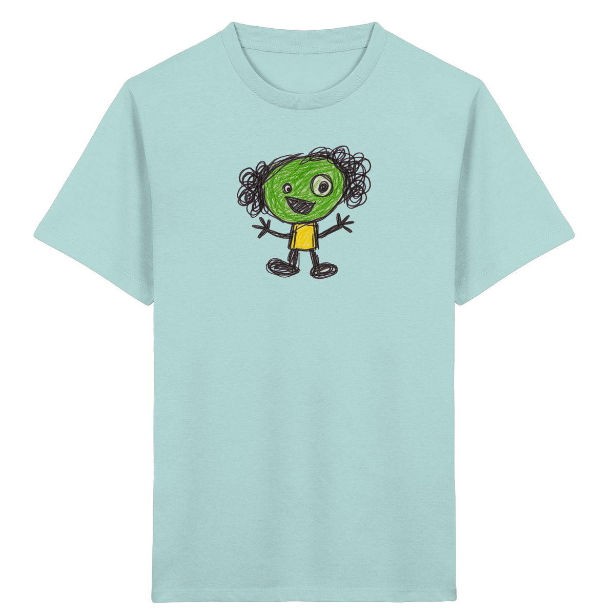Kritzelkopf mit Ringellocken - Kinder Bio T-Shirt