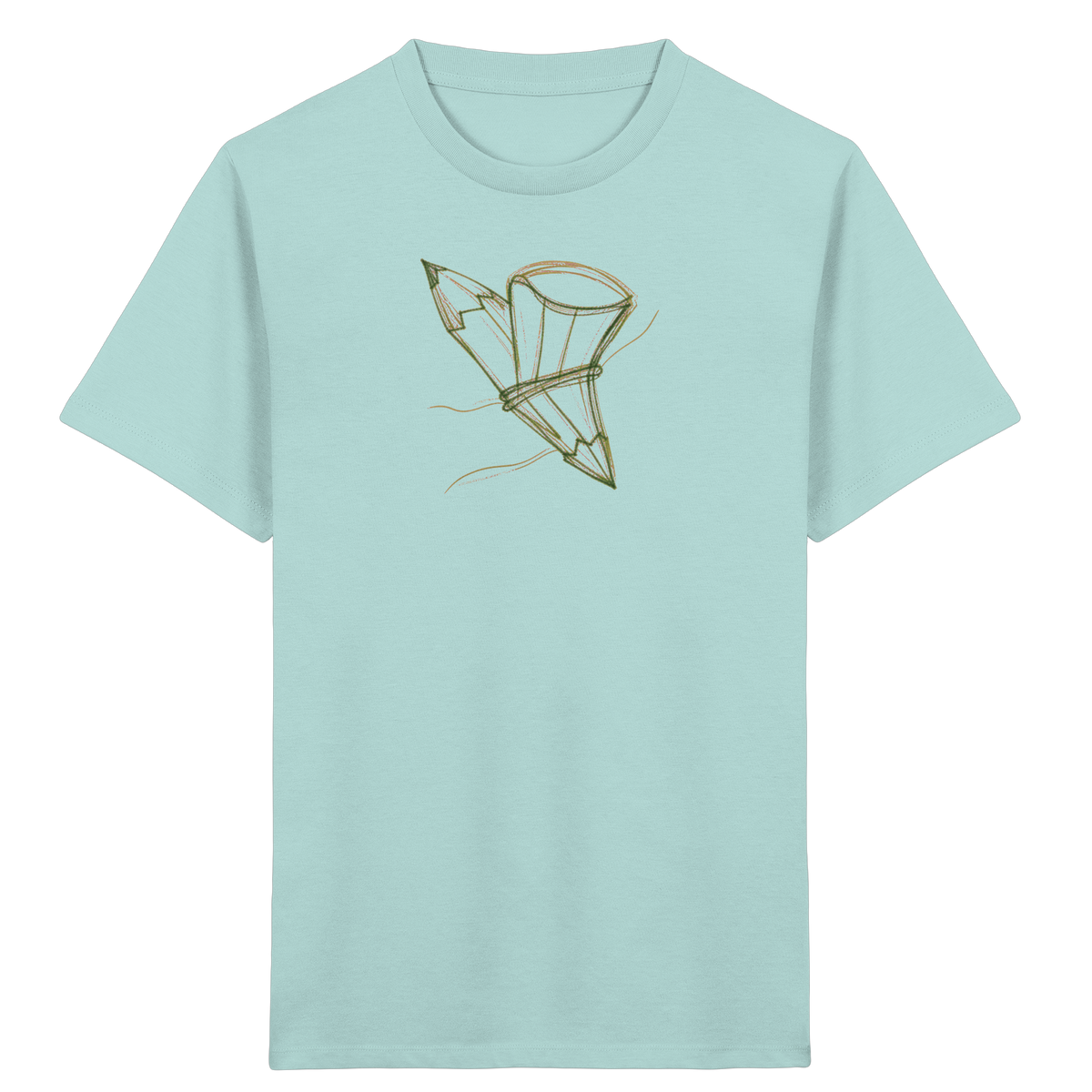 Waldgrüne Bleistift-Schultüte - Kinder Bio T-Shirt