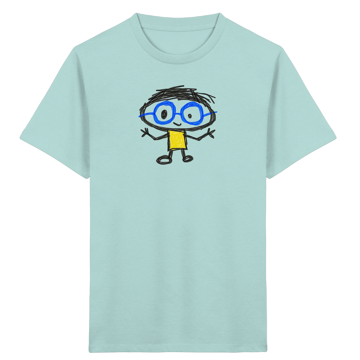 Kritzelkopf mit Riesenbrille - Kinder Bio T-Shirt