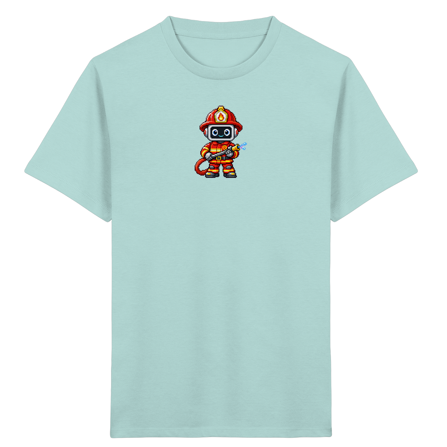 Pixel-Feuerwehrmann: Roboter-Action-T-Shirt - Kinder T-Shirt