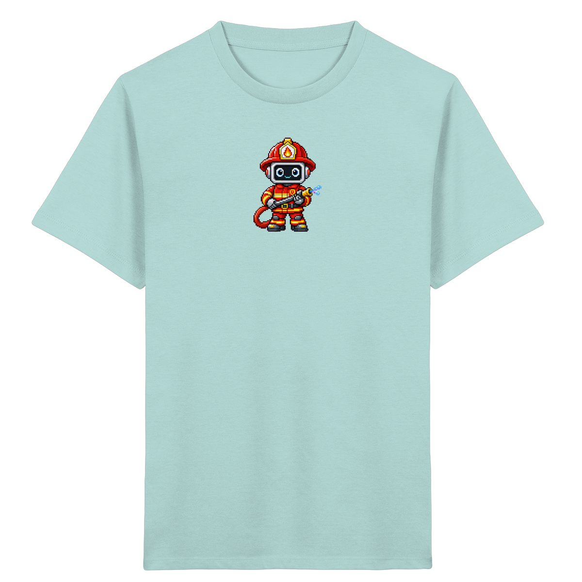 Pixel-Feuerwehrmann: Roboter-Action-T-Shirt - Kinder T-Shirt