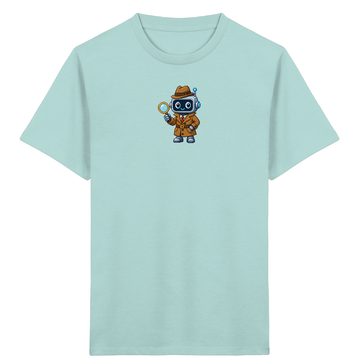 Pixel Detektiv Roboter T-Shirt für Kinder - Kinder T-Shirt