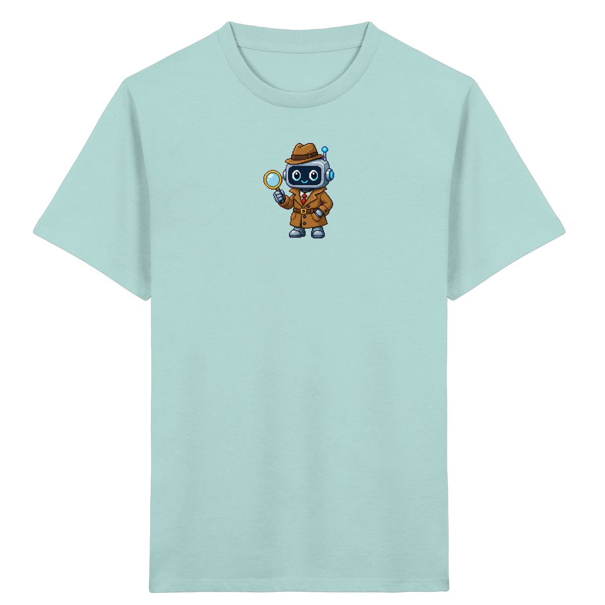 Pixel Detektiv Roboter T-Shirt für Kinder - Kinder T-Shirt