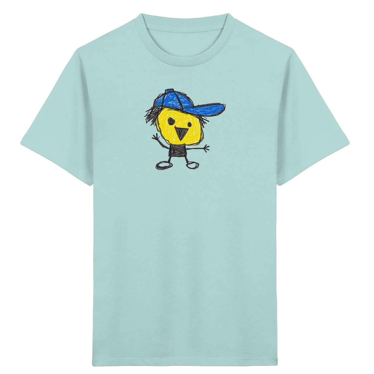 Kritzelkopf mit schiefer Mütze - Kinder Bio T-Shirt