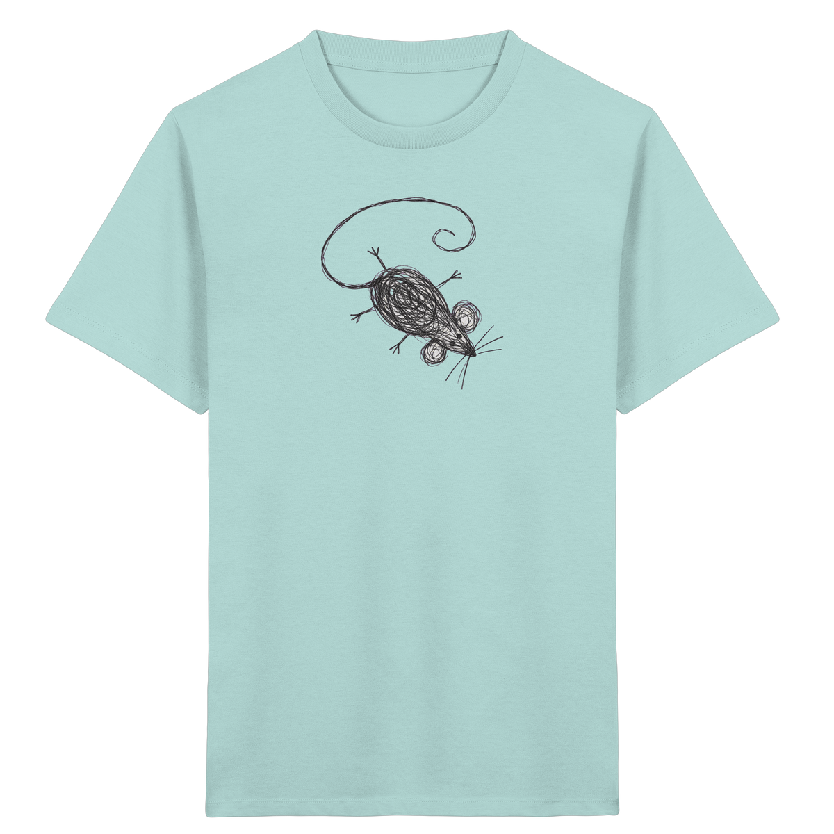 Maus von oben Kinderzeichnung - Kinder Bio T-Shirt