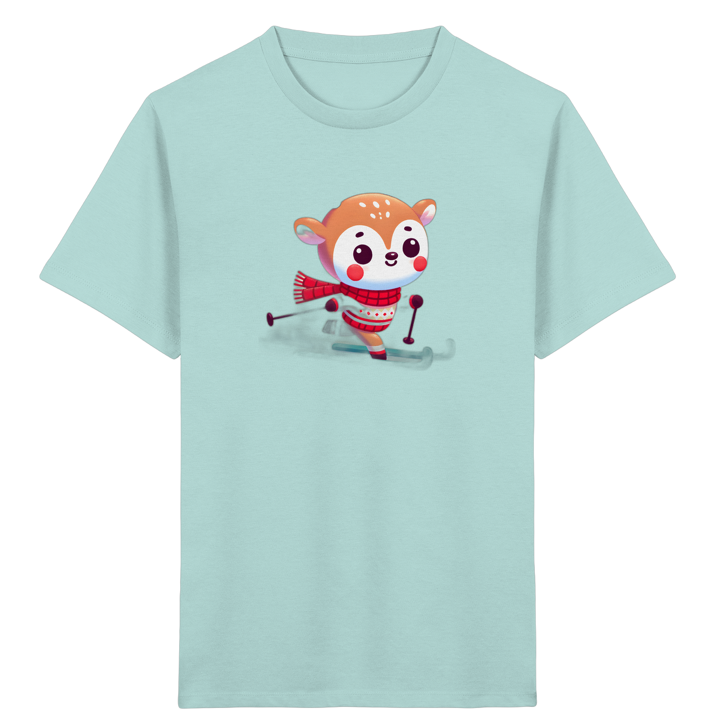Niedliches Rehkitz auf Skiern T-Shirt