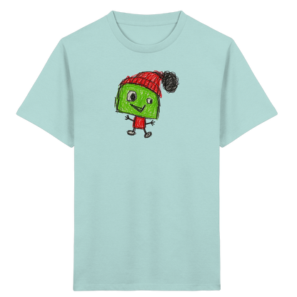 Kritzelkopf mit roter Bommelmütze - Kinder Bio T-Shirt