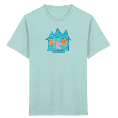 Türkises Zickzackhaus Kinder Shirt - Kinder Bio T-Shirt