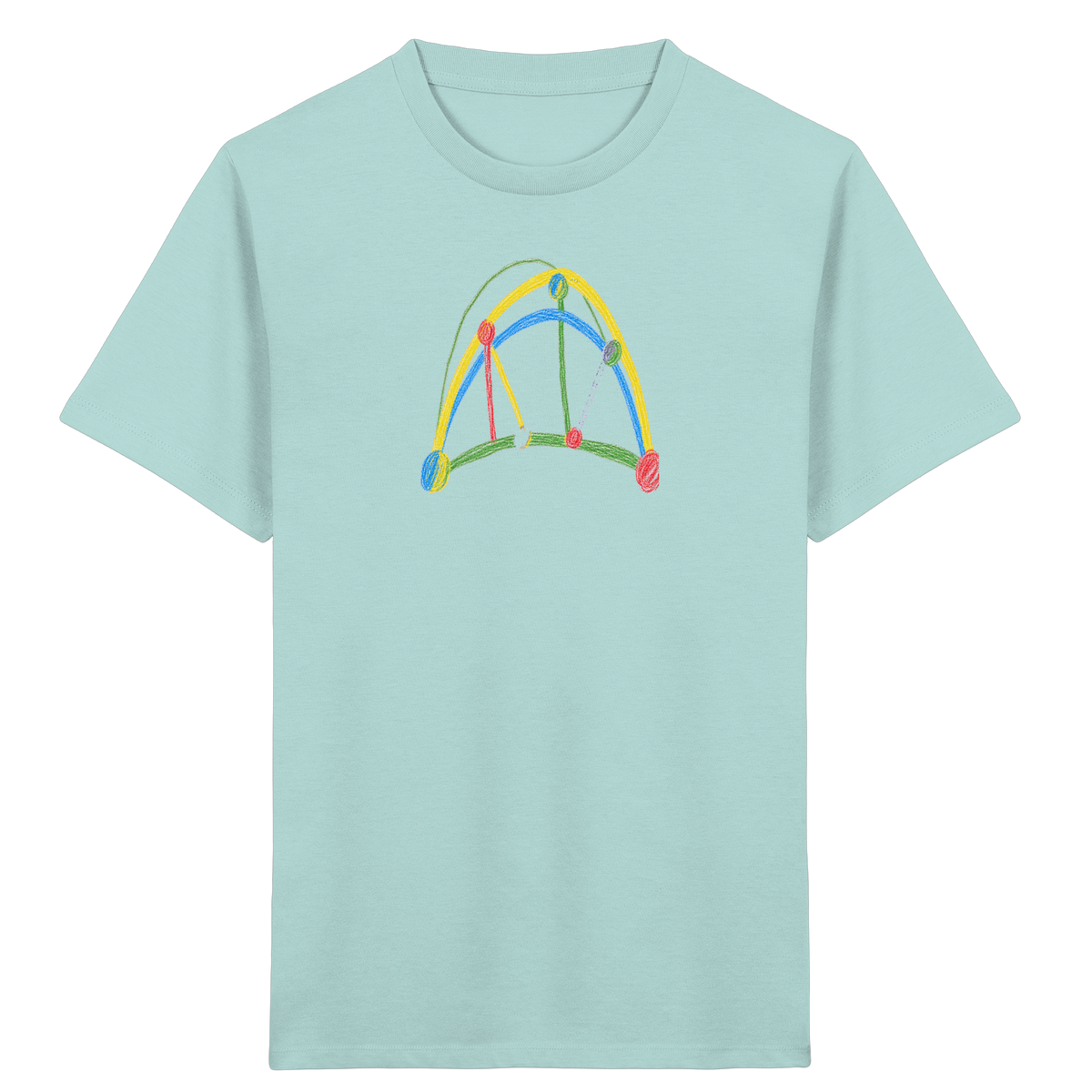 Bunte Brücke aus Farbpunkten - Kinder Bio T-Shirt