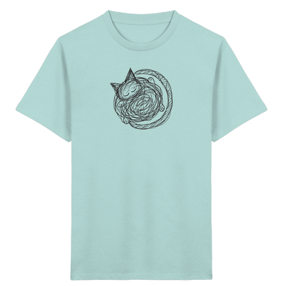Schlafende Kritzel Katze - Kinder Bio T-Shirt