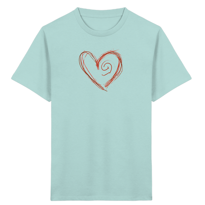 Zimtbraunes Krakelherz Kinder T-Shirt - Kinder Bio T-Shirt