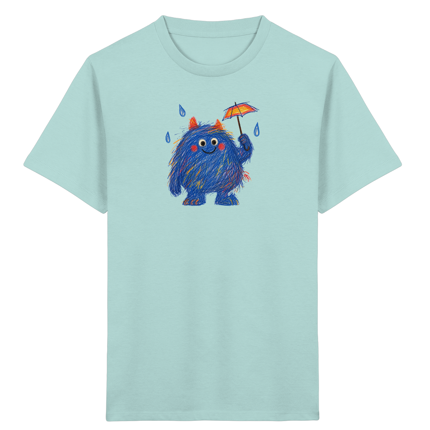 Regenschirmzottel im Regen - Kinder Bio T-Shirt