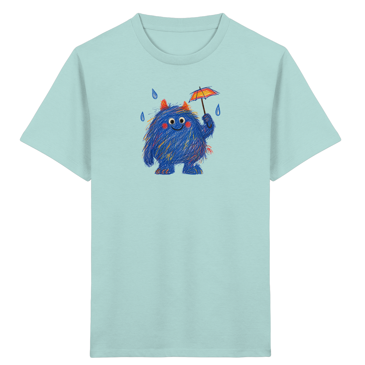 Regenschirmzottel im Regen - Kinder Bio T-Shirt