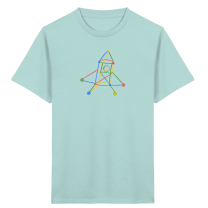 Bunte Rakete mit Farbpunkten - Kinder Bio T-Shirt