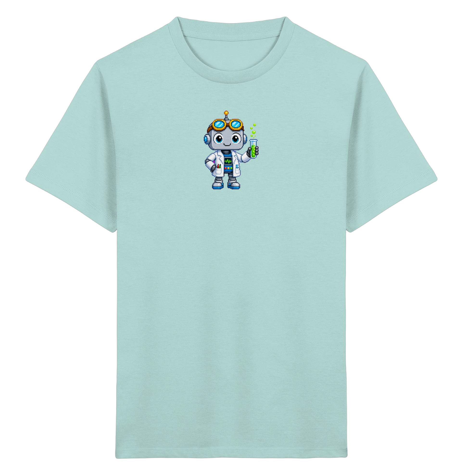 Pixel Roboter Wissenschaftler: Fröhliches Kinder T-Shirt - Kinder T-Shirt