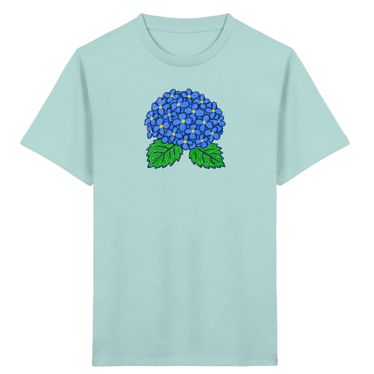 Kritzel Hortensie Kinder Shirt - Kinder Bio T-Shirt