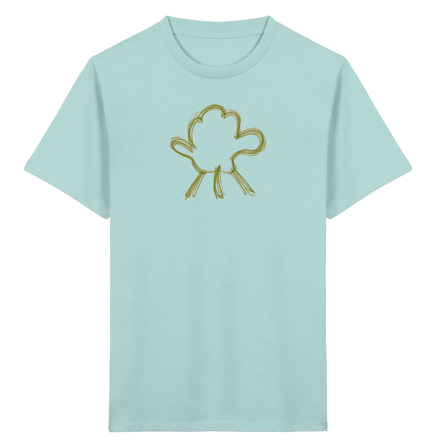 Olivgrüne Wolkenfigur Kinder Shirt - Kinder Bio T-Shirt