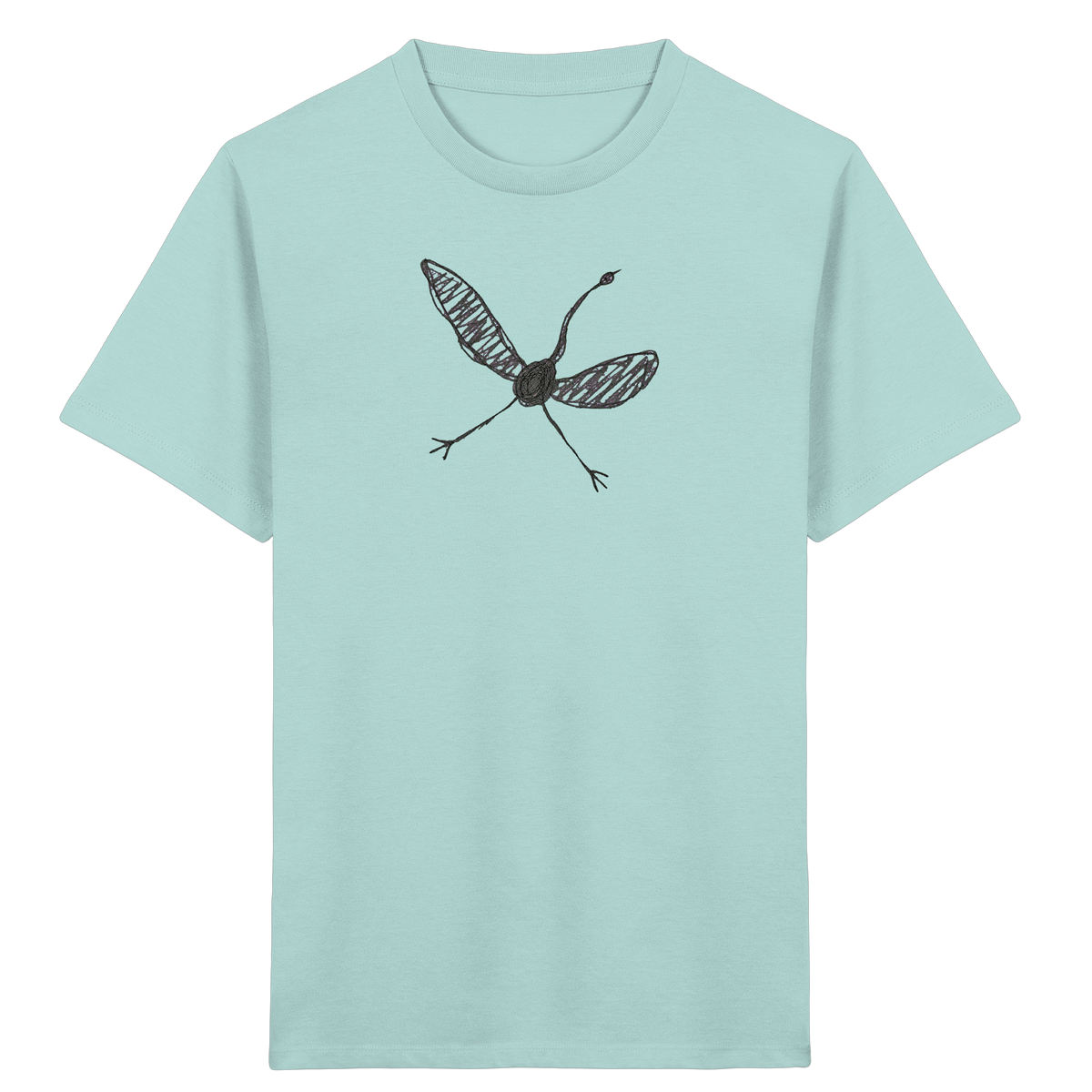 Kranich von oben - Kinder Bio T-Shirt