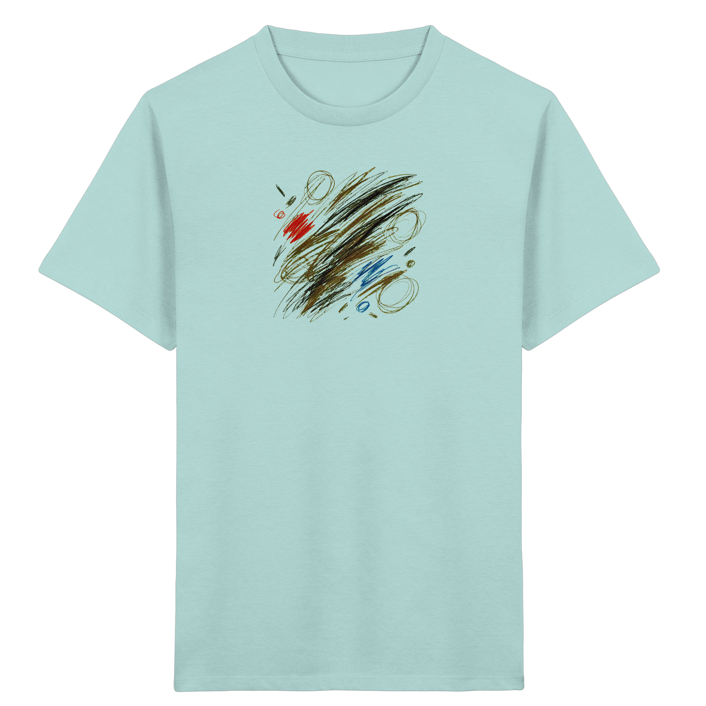 Künstlerisches T-Shirt mit Kritzelgrafik Design - Kinder Bio T-Shirt
