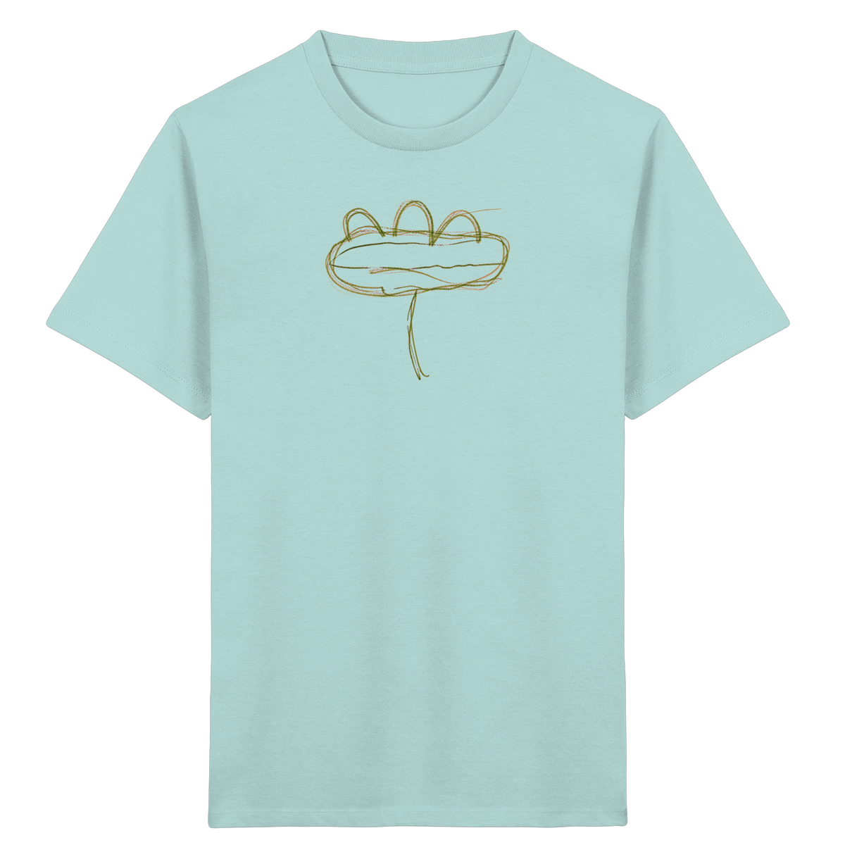 Moosgrüne Linieninsel Kinder T-Shirt - Kinder Bio T-Shirt