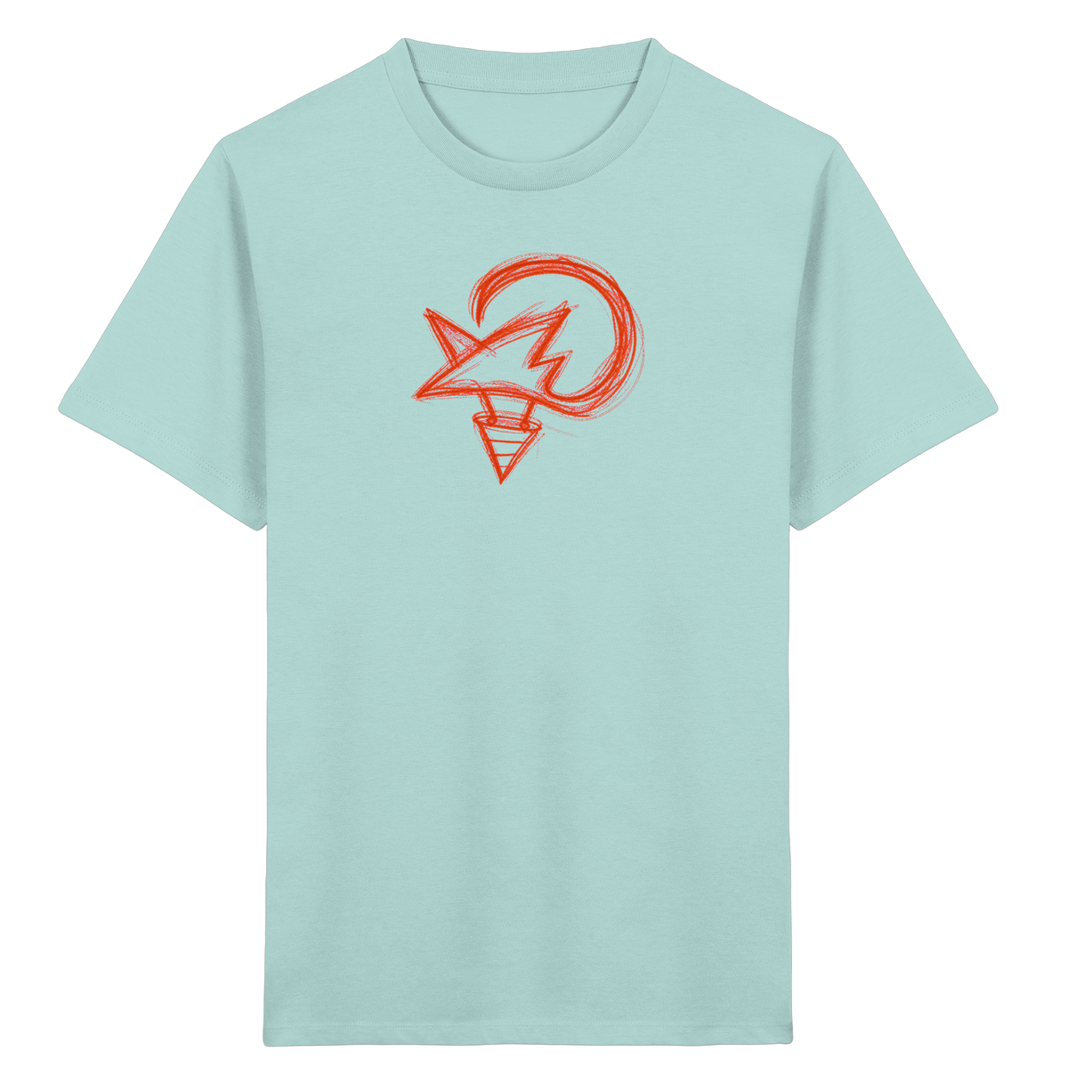 Orange Fuchsform mit Schultüte - Kinder Bio T-Shirt