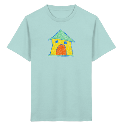 Gelbes Torhaus mit Mintdach - Kinder Bio T-Shirt