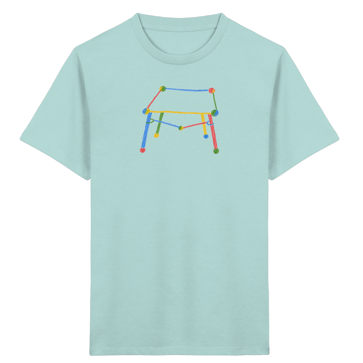 Bunter Kritzel Tisch - Kinder Bio T-Shirt