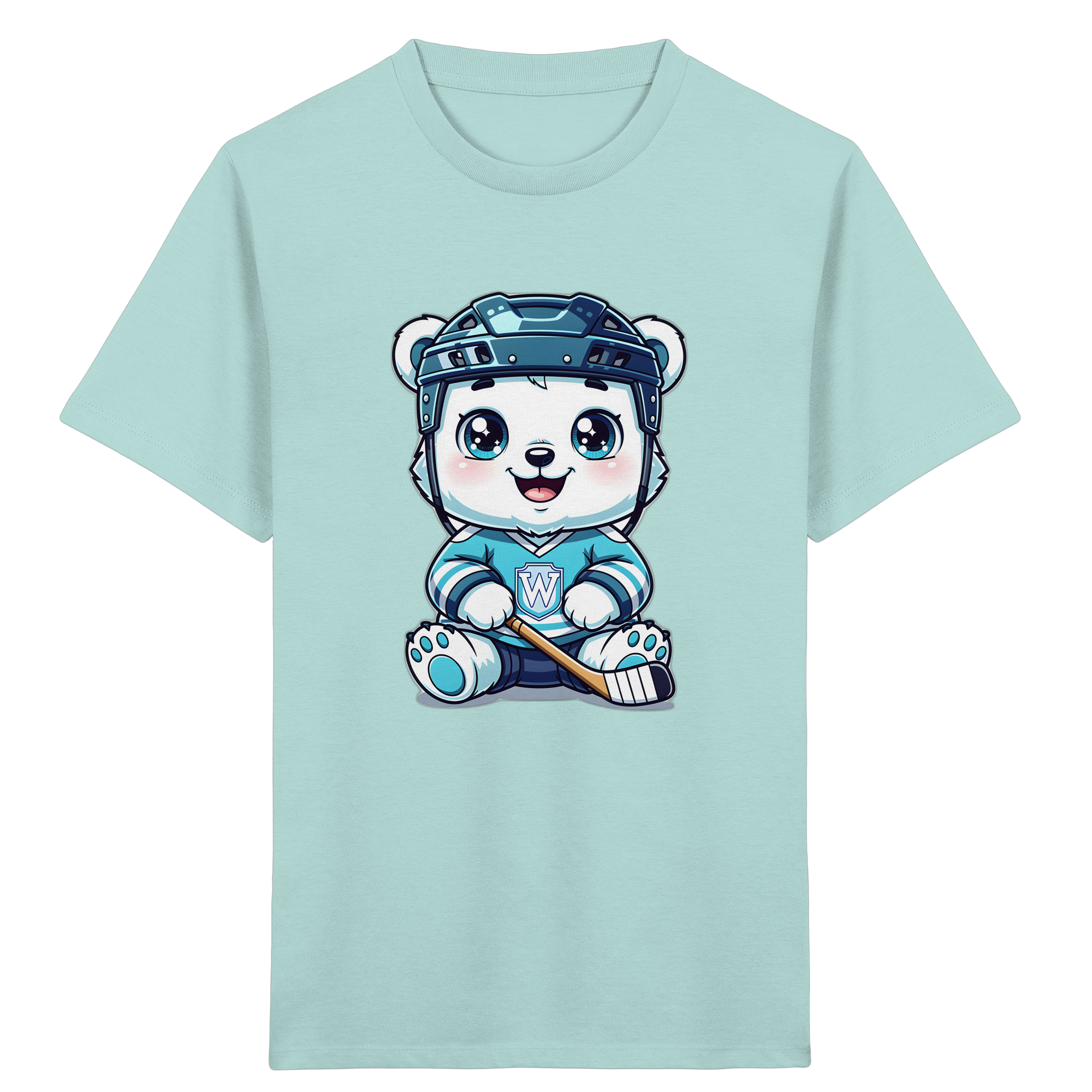 Eisbär mit Eishockeyausrüstung – Kinder T-Shirt