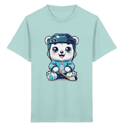 Eisbär mit Eishockeyausrüstung Kinder T-Shirt