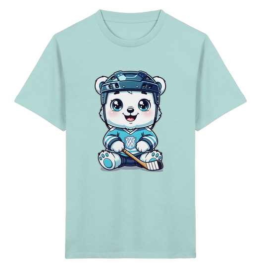 Eisbär mit Eishockeyausrüstung Kinder T-Shirt