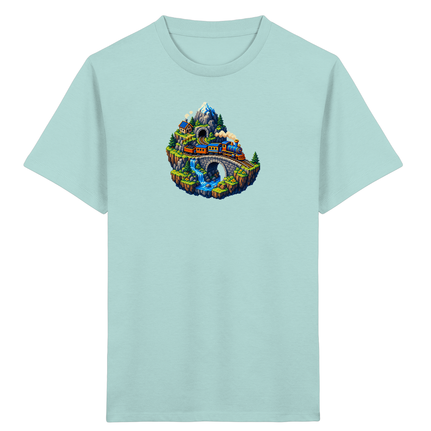 Retro Pixel Zug Abenteuer Shirt - Kinder Bio T-Shirt