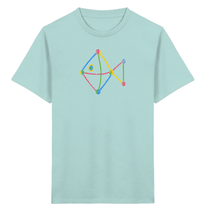 Farbpunkt Fisch Kinderzeichnung - Kinder Bio T-Shirt