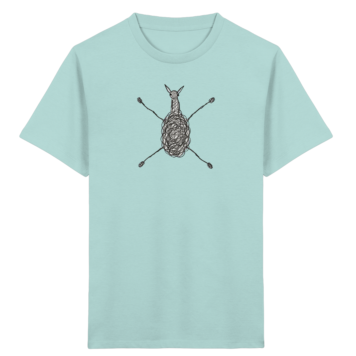 Alpaka von oben - Kinder Bio T-Shirt