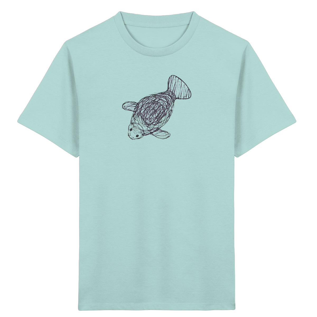 Seekuh von oben gezeichnet - Kinder Bio T-Shirt