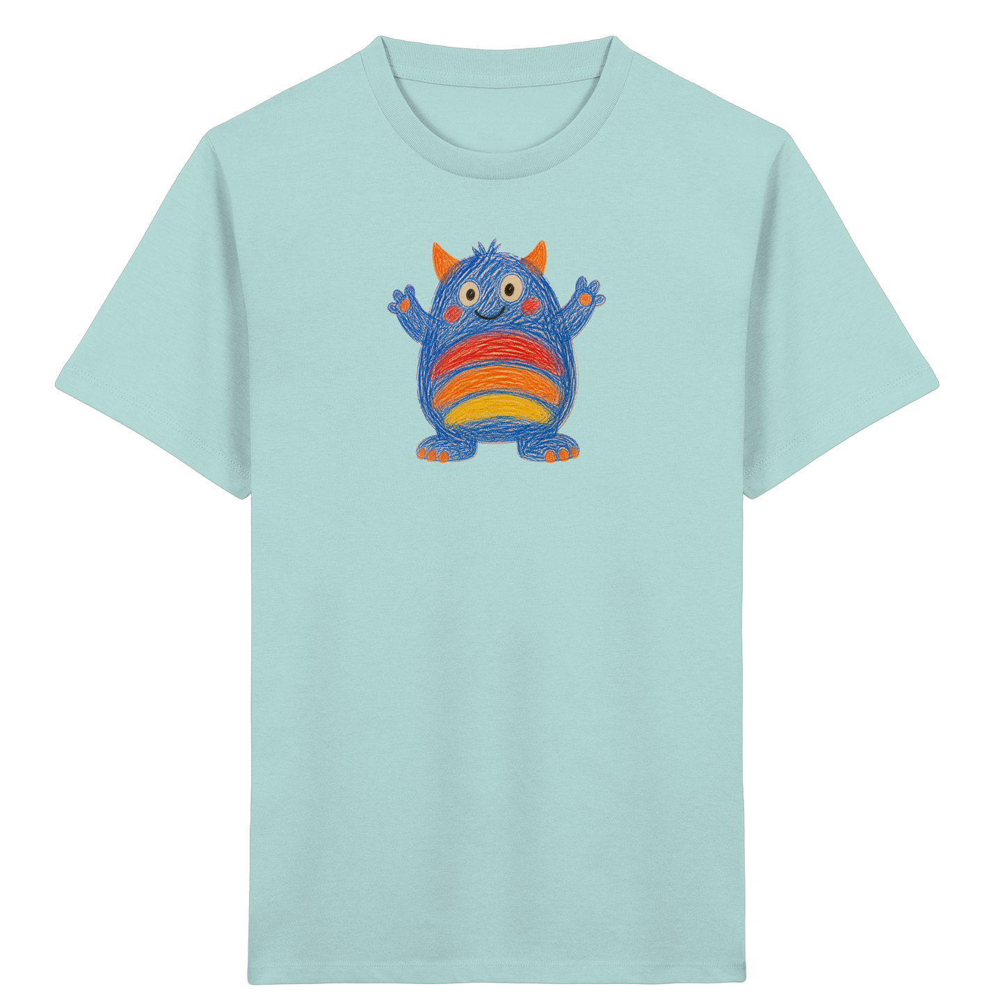 Regenbogenbauch Monster T-Shirt - Kinder Bio T-Shirt