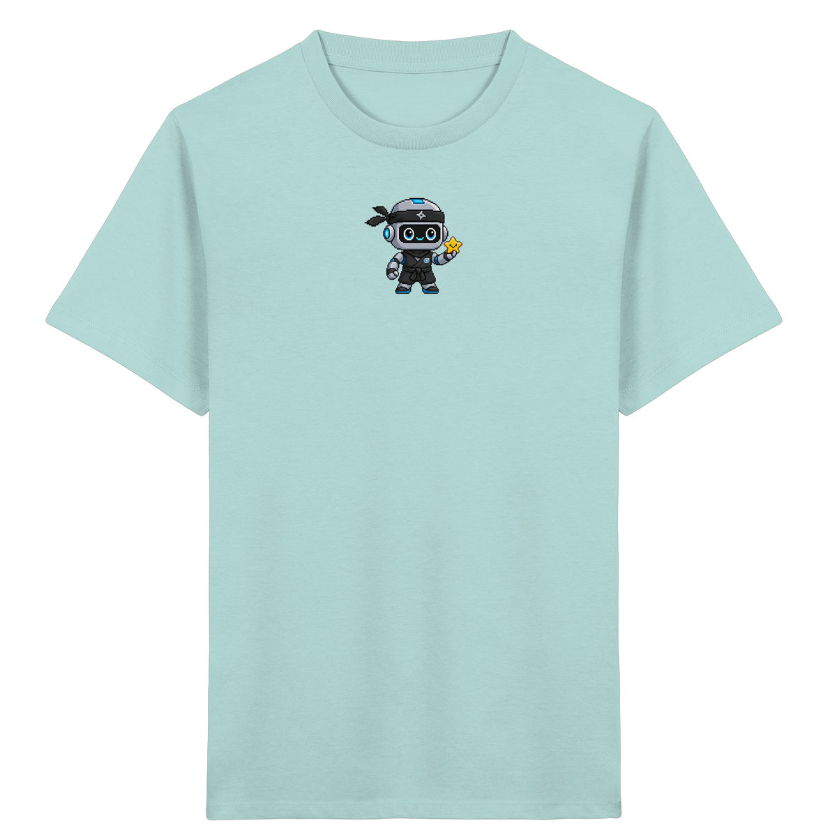 Roboter Ninja mit goldenem Stern - Kinder T-Shirt