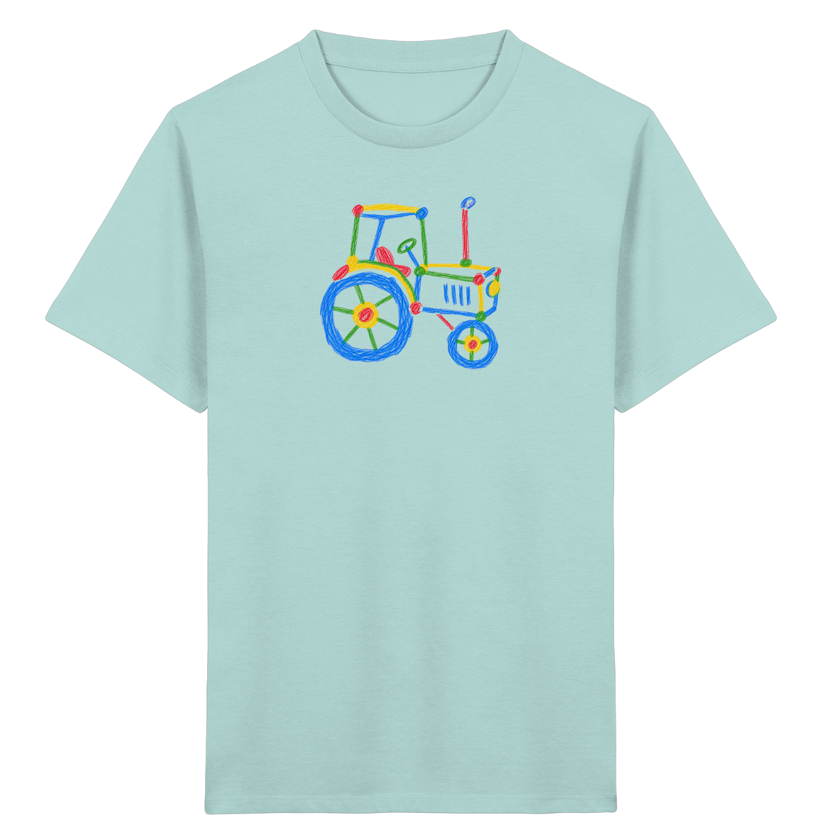 Bunter Kinder Traktor - Kinder Bio T-Shirt